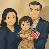 Ghibli anime transformation for Emily R.'s family